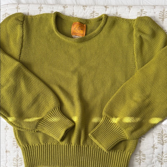 Le Lion Sweaters - Lola Women's Lime Crew Neck Sweater